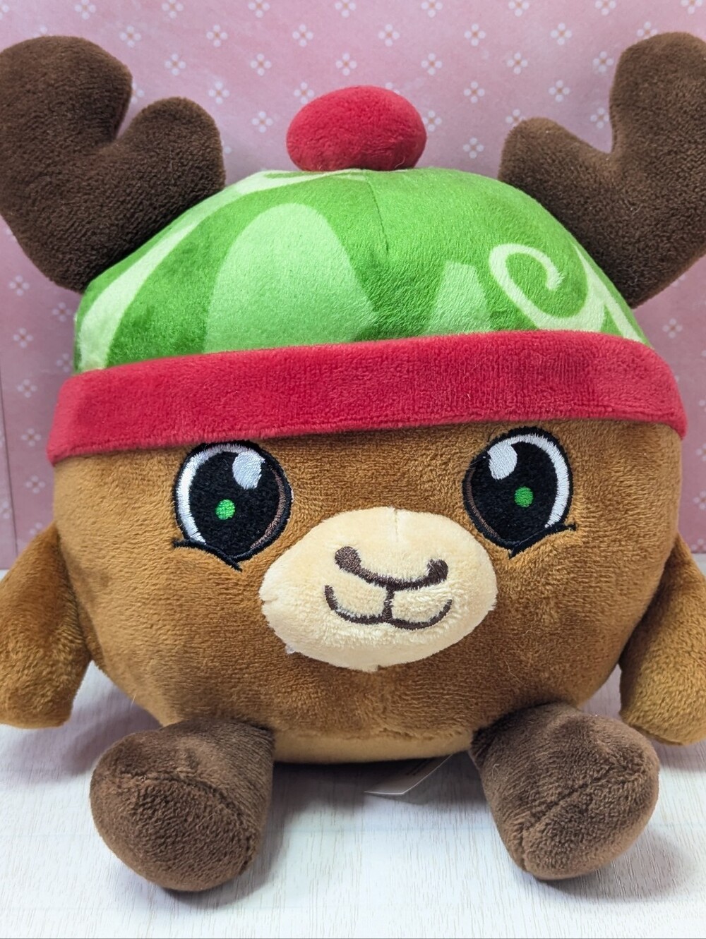 American Greetings 7" Stuffed Plush Christmas Holiday Reindeer Ornament.